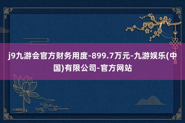 j9九游会官方财务用度-899.7万元-九游娱乐(中国)有限公司-官方网站