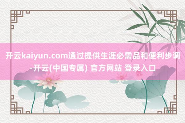 开云kaiyun.com通过提供生涯必需品和便利步调-开云(中国专属) 官方网站 登录入口