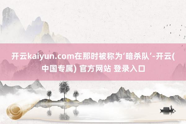 开云kaiyun.com在那时被称为‘暗杀队’-开云(中国专属) 官方网站 登录入口