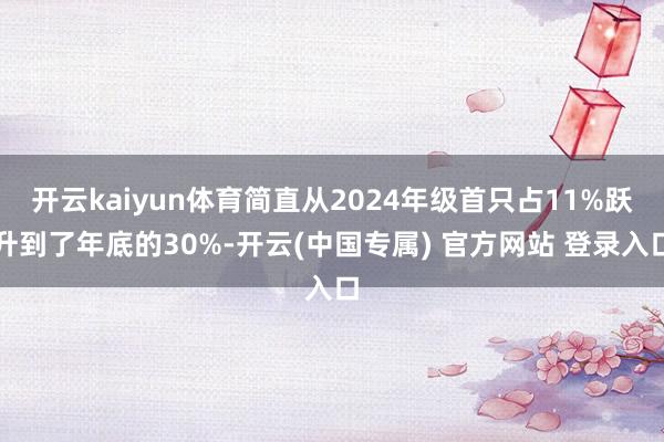 开云kaiyun体育简直从2024年级首只占11%跃升到了年底的30%-开云(中国专属) 官方网站 登录入口