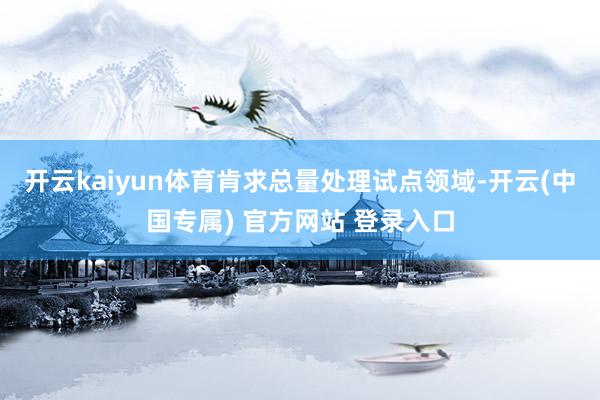 开云kaiyun体育肯求总量处理试点领域-开云(中国专属) 官方网站 登录入口