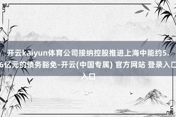开云kaiyun体育公司接纳控股推进上海中能约5.6亿元的债务豁免-开云(中国专属) 官方网站 登录入口